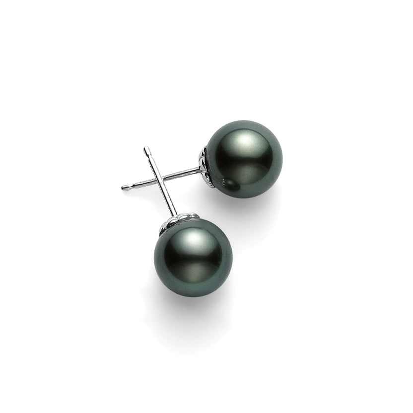 Mikimoto Black South Sea Pearl Stud Earrings – Spicer Greene