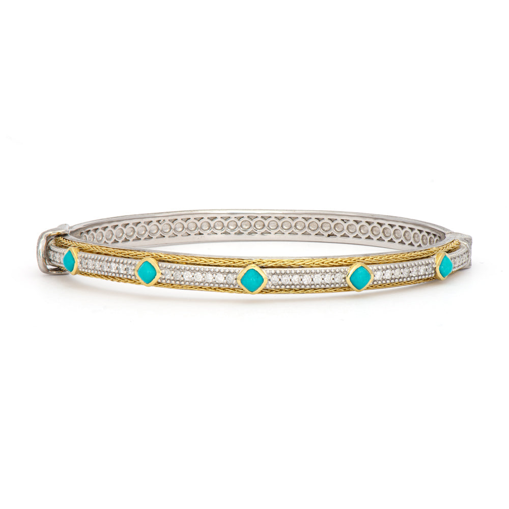 Jude Frances Mixed Metal Double Woven Rope Trim Stones and