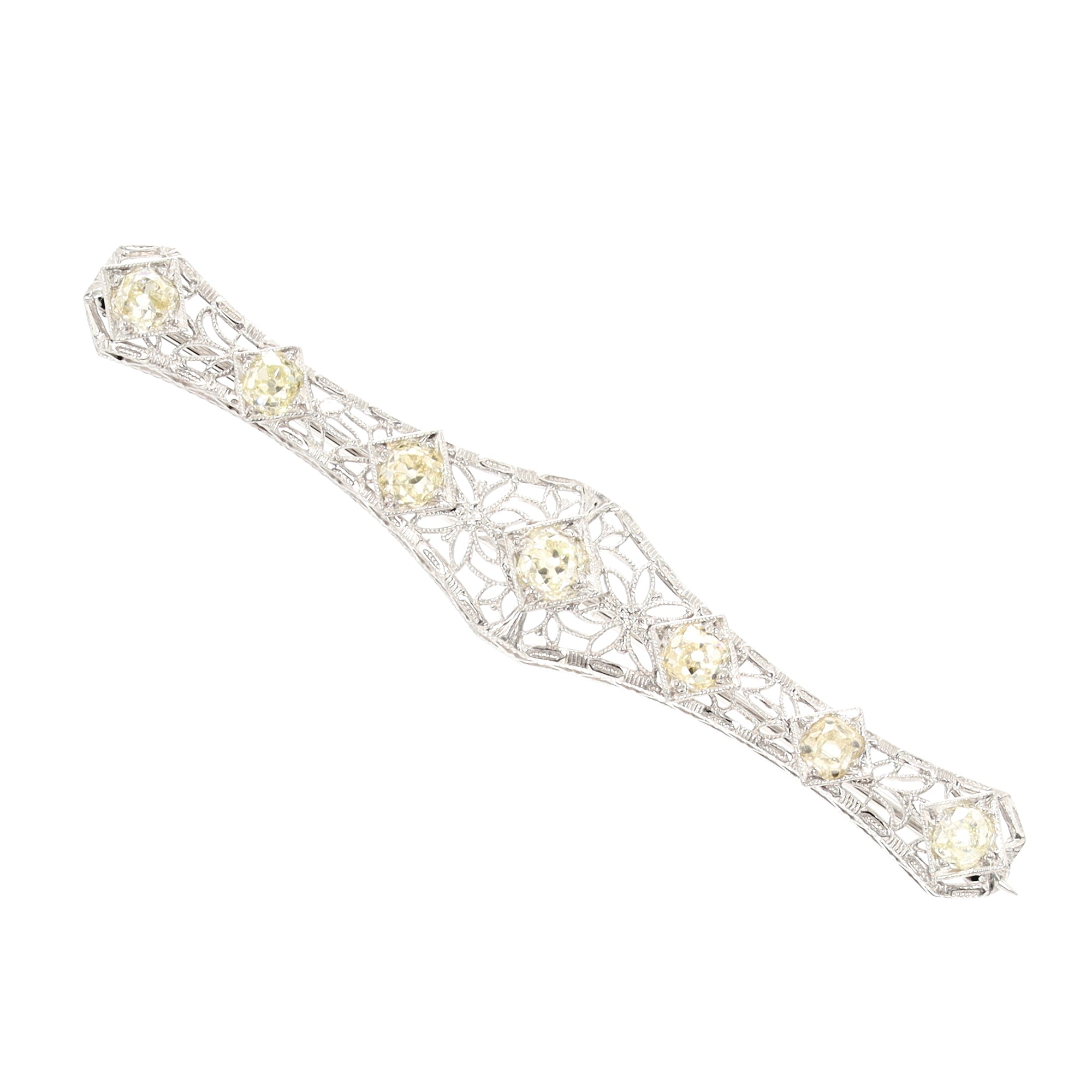 Estate Diamond Art Deco Bar Pin Spicer Greene Jewelers