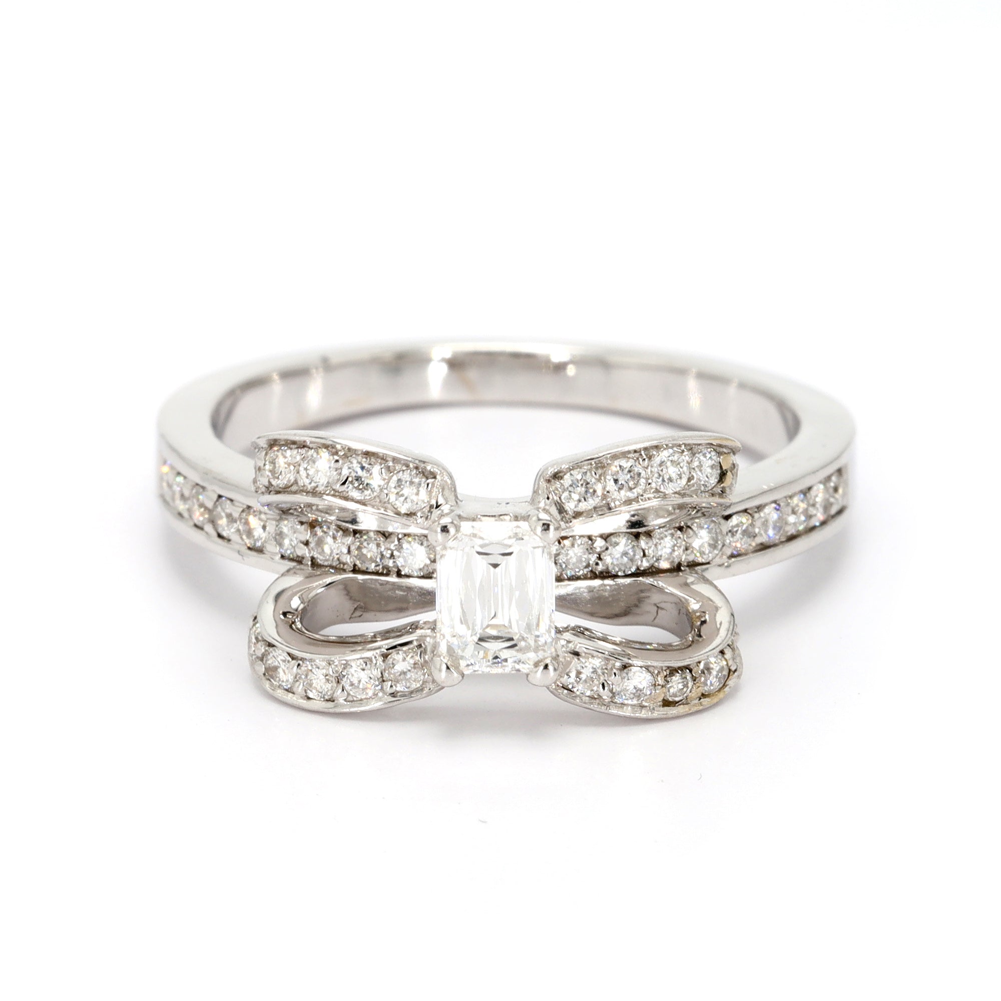 Essence Diamond Bow Engagement Ring Spicer Greene Jewelers