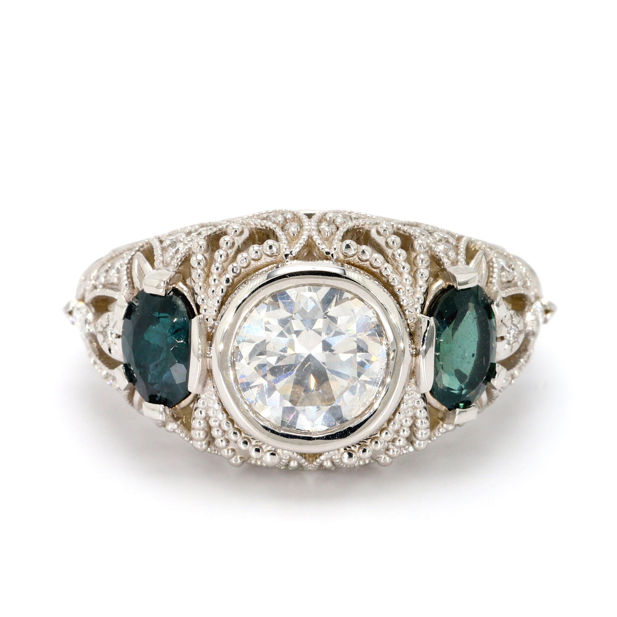 Extraordinary Bridal Diamond and Alexandrite Ring – Spicer Greene Jewelers