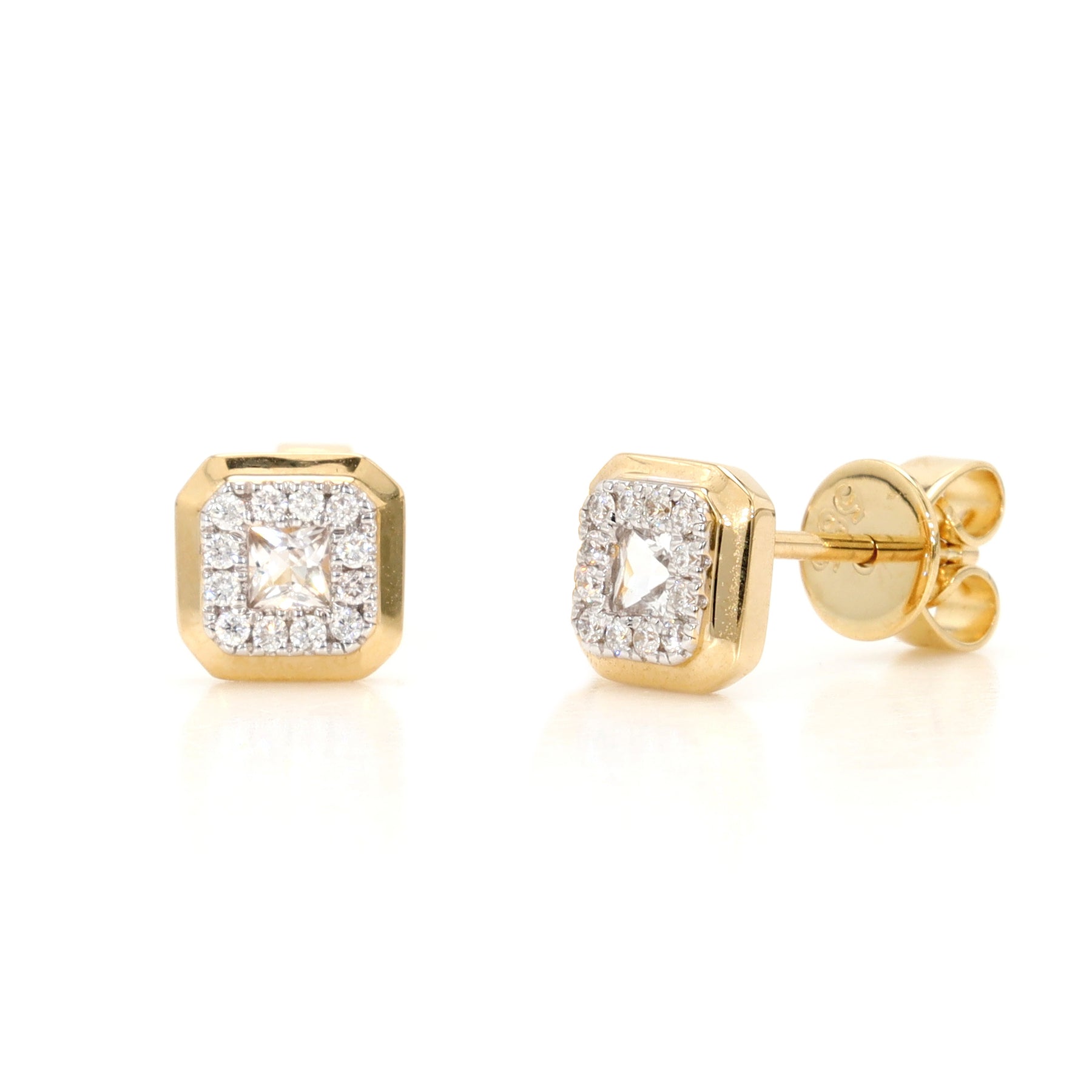 Color: Birthstone White Topaz and Diamond Halo Studs – Spicer