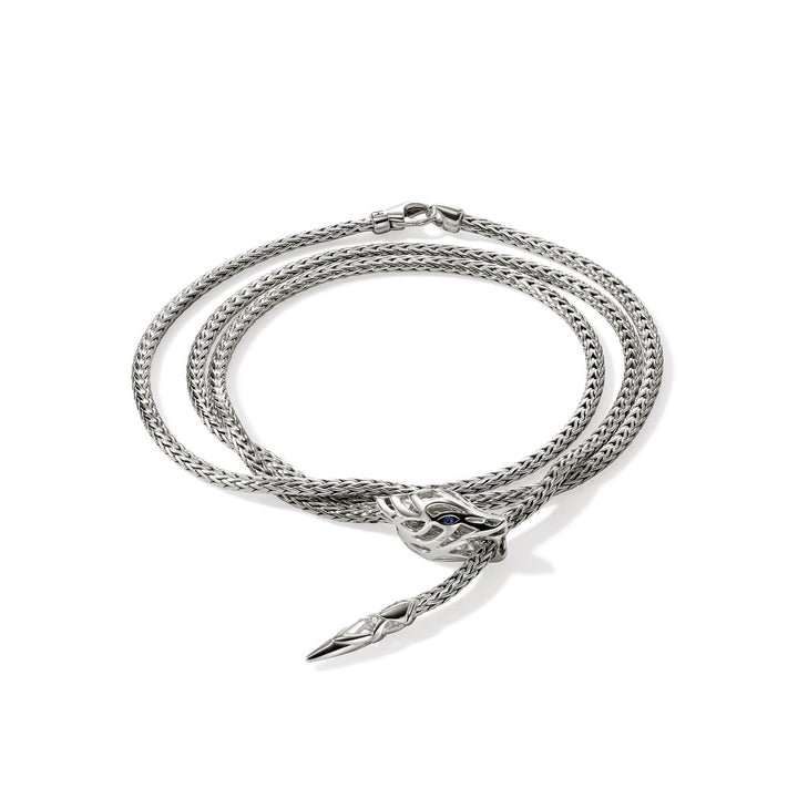 John Hardy Naga Silver Triple Wrap 2.5mm Mini Chain Bracelet with
