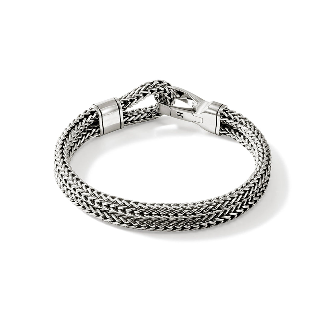 John Hardy Icon Extension Silver Double Row Bracelet with Hook