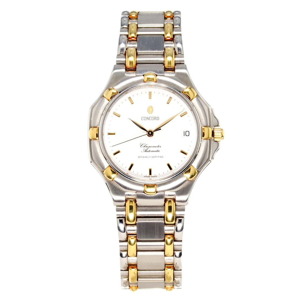 時計 CONCORD SARATOGA Concord Saratoga Green Dial Silver Watch Men's 40MM limited