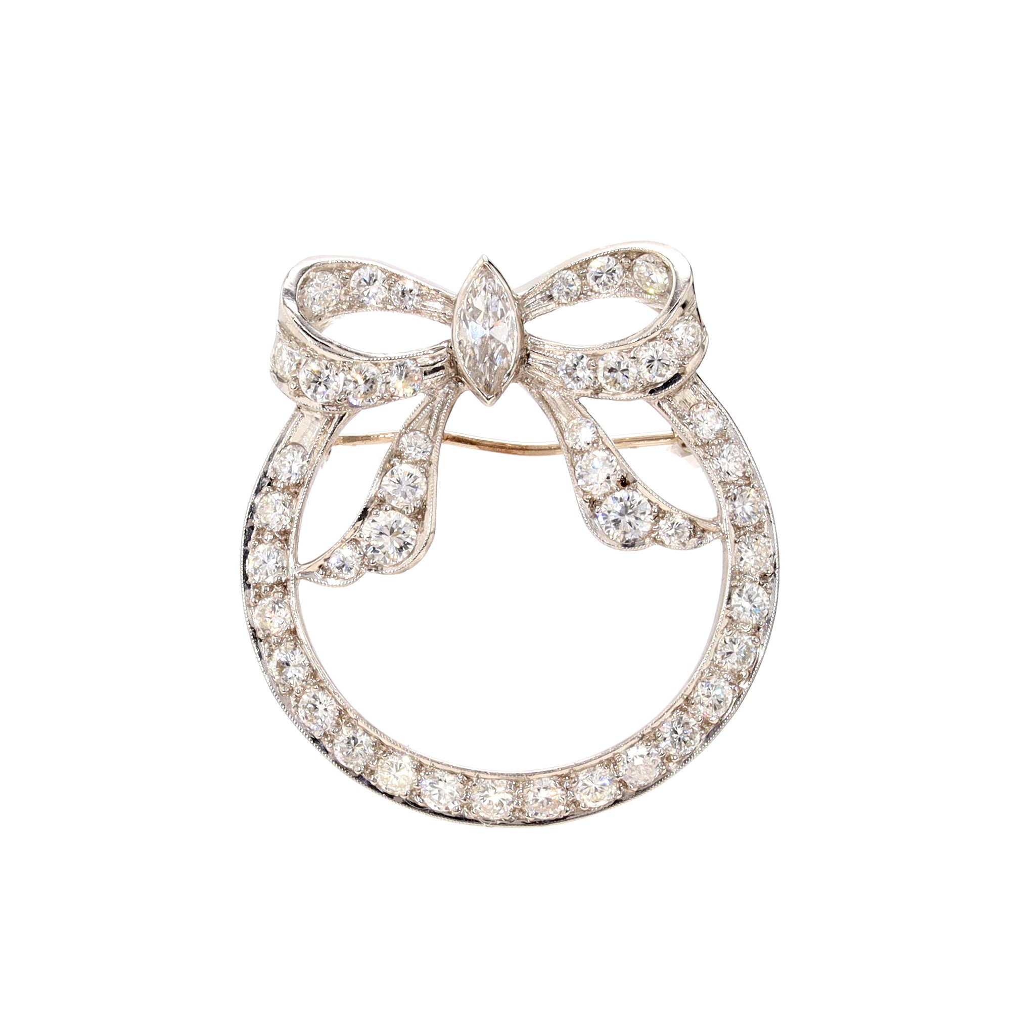 Estate Diamond Bow Pin – Spicer Greene Jewelers