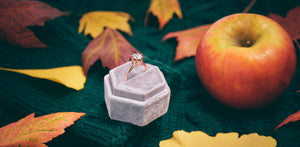 Ring surrounded with fall leaves