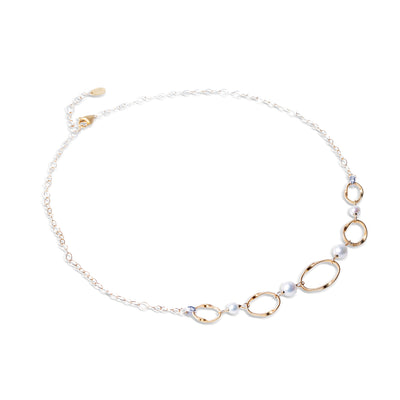 Marrakeche Onde Hand Twisted Yellow Gold Necklace with fresh Water pearls