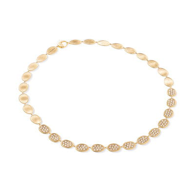 Lunaria Hand-Engraved Gold and Diamond Necklace