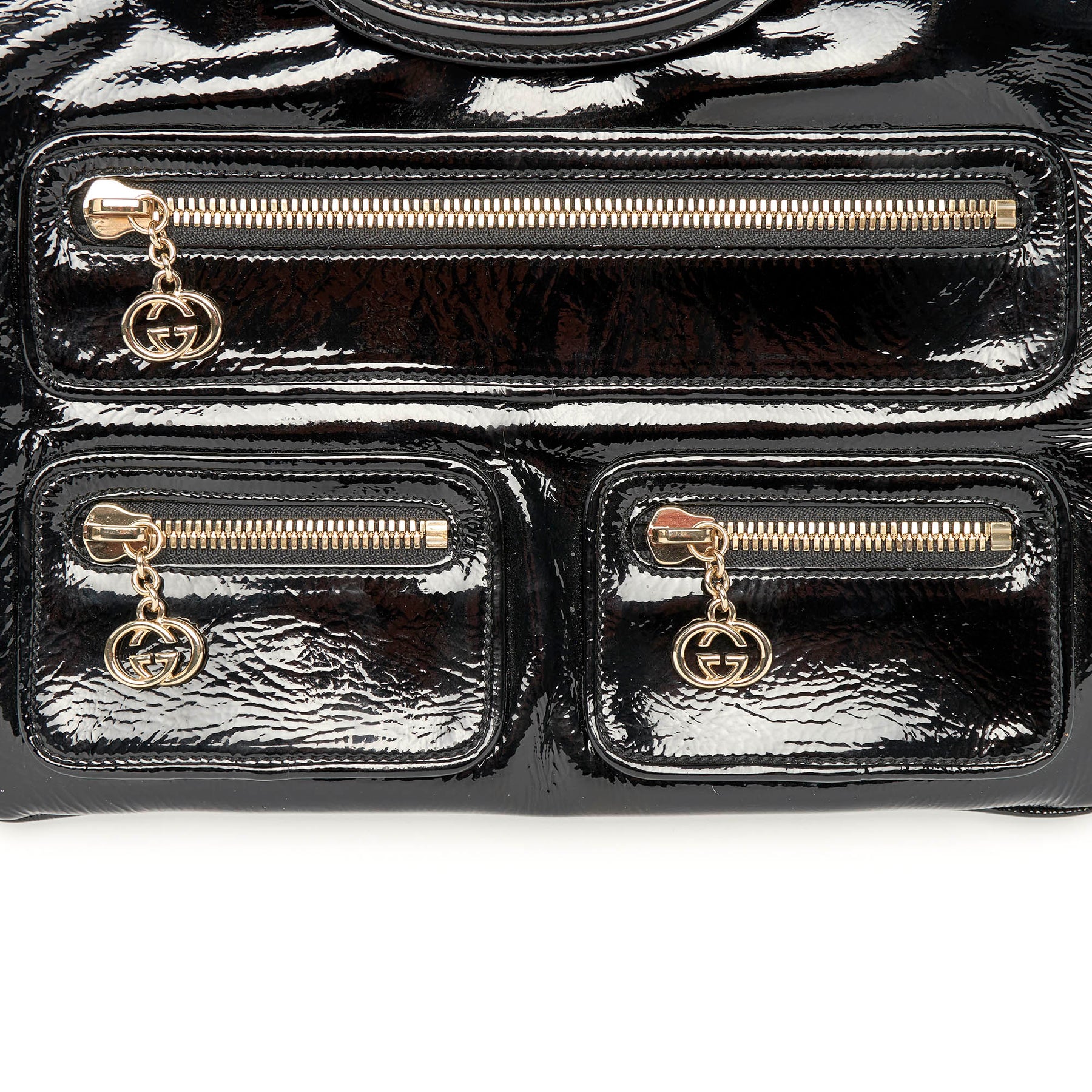 Gucci Print Messenger Black Leather Bag 523591 at 1stDibs